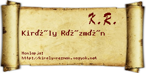 Király Rézmán névjegykártya